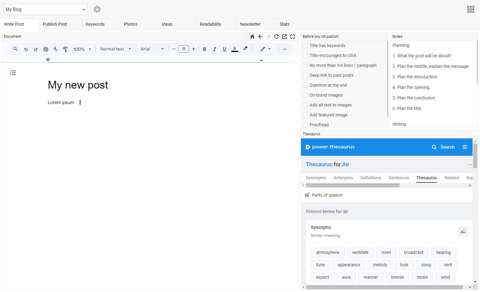 Writing Blog Post